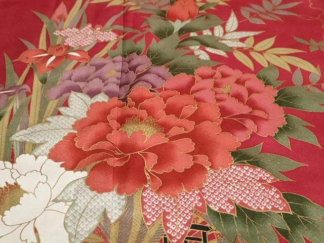 平和屋着物○豪華振袖 花車文 金彩 大丸扱い 正絹 逸品 DAAY5357ud