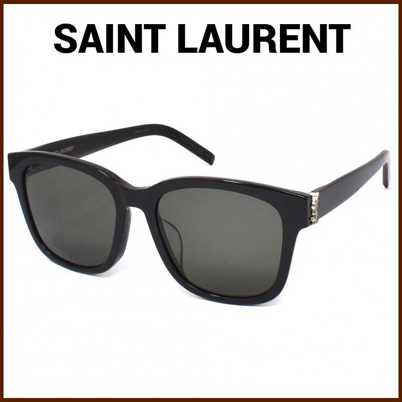 SAINT LAURENT サンローラン SL M68 F 001 サングラス フレーム ブラック レンズ シルバー アジアンフィット メンズ  レディース ユニセックス 男女兼用 新品未使用 おしゃれ ブランド