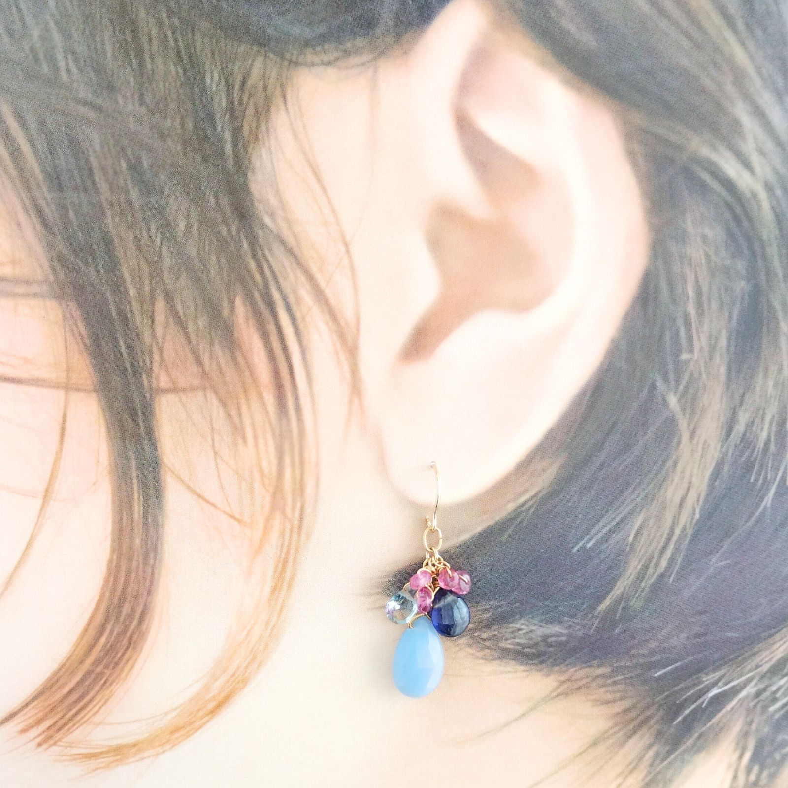 ラスト1点！14kgfカラーオパールピアス/イヤリング ラスト1点！14kgfカラーオパールピアス/イヤリング