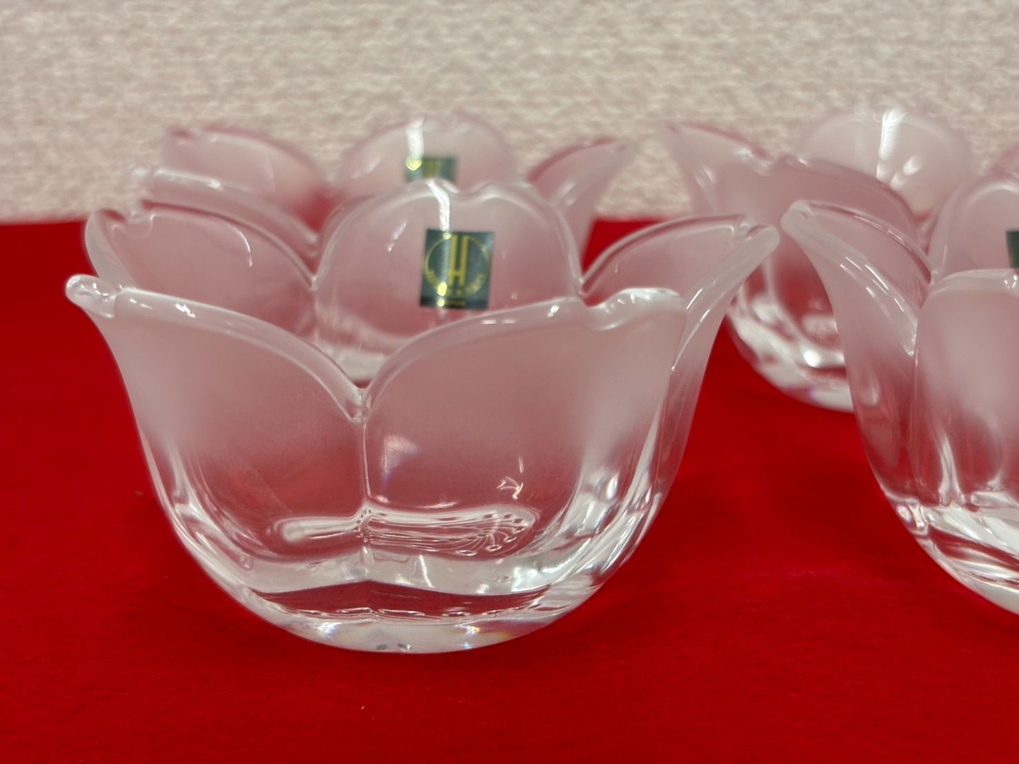 未使用　日本製　HOYA クリスタルガラス　小さい器　さくら　小鉢　5個 HOYA クリスタル ガラス小鉢 桜 5個セット 小さい器 未使用品