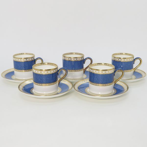 ウェッジウッド カップ＆ソーサー ユーランダー パウダーブルー デミタスC-S 洋食器 5客セット WEDGWOOD 1級品