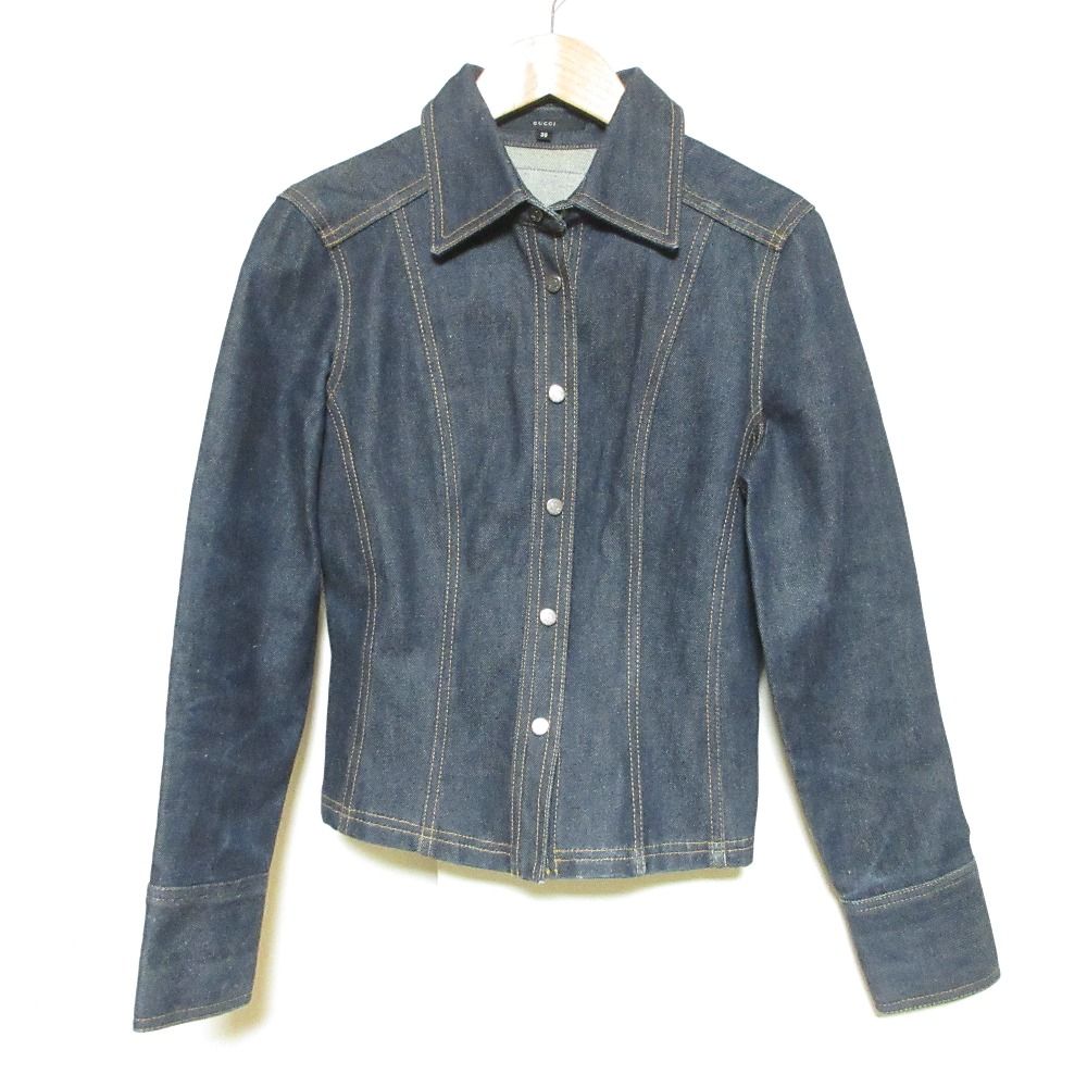 GUCCI グッチ シェリーライン トムフォード期 デニムジャケット 38 良品 GUCCI グッチ トムフォード期 シェリーライン デニム シャツ