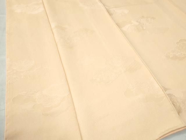 平和屋着物▽上質な色無地 単衣 雲取り吉祥地紋 人色