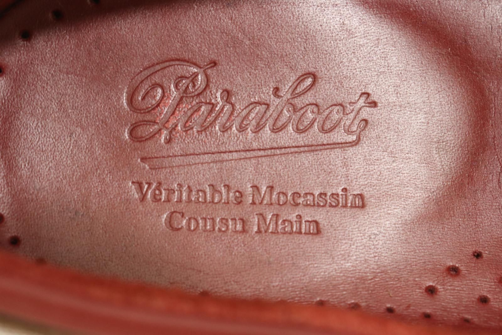 Paraboot メンズシューズ 8 デッキシューズ えんじ 無地