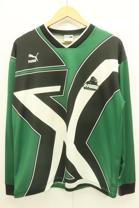  PUMA メンズカットソー M T7 フットボール シャツ PUMA x XLARGE M 黒 ブラック 緑 グリーン 総柄