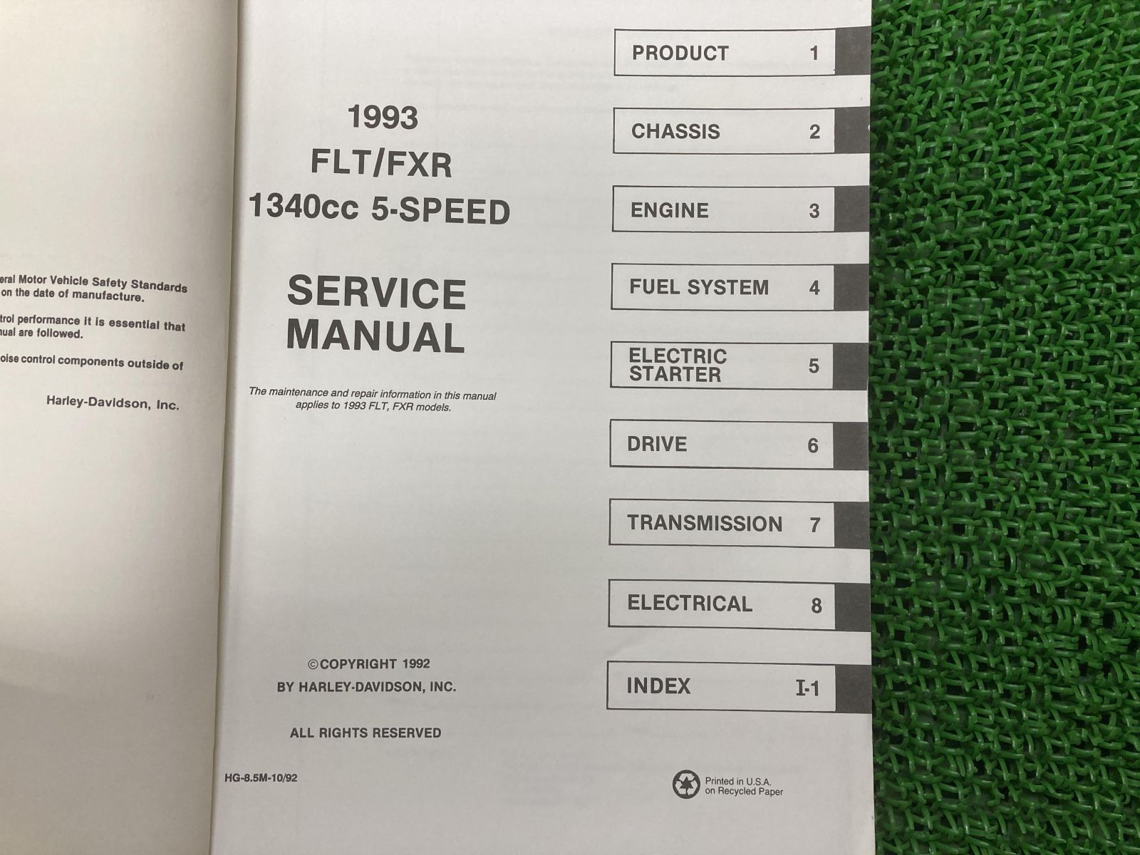 FLT FXR サービスマニュアル ハーレー 正規 中古 バイク 整備書 配線図有り 1993年モデル 1340cc 5-SPEED 車検 整備情報