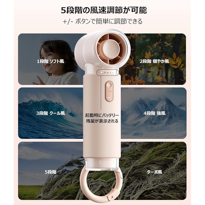 2025夏新設計・瞬時冷感』ハンディファン携帯扇風機手持ち扇風機