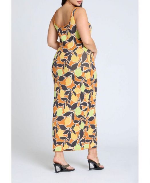 送料無料 エロクイ レディース ワンピース トップス Women s Plus Size Intarsia Column Dress Citrus vine