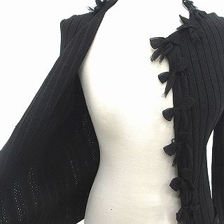 シャネル CHANEL カーディガン ホック ココマーク リボンモチーフ シルク 06P P28035K00037 黒 ブラック レディース シャネル CHANEL カーディガン ホック ココマーク リボン