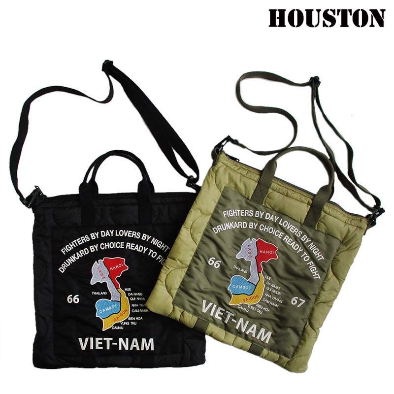 HOUSTON ヒューストン 刺繍キルティングヘルメットバッグ