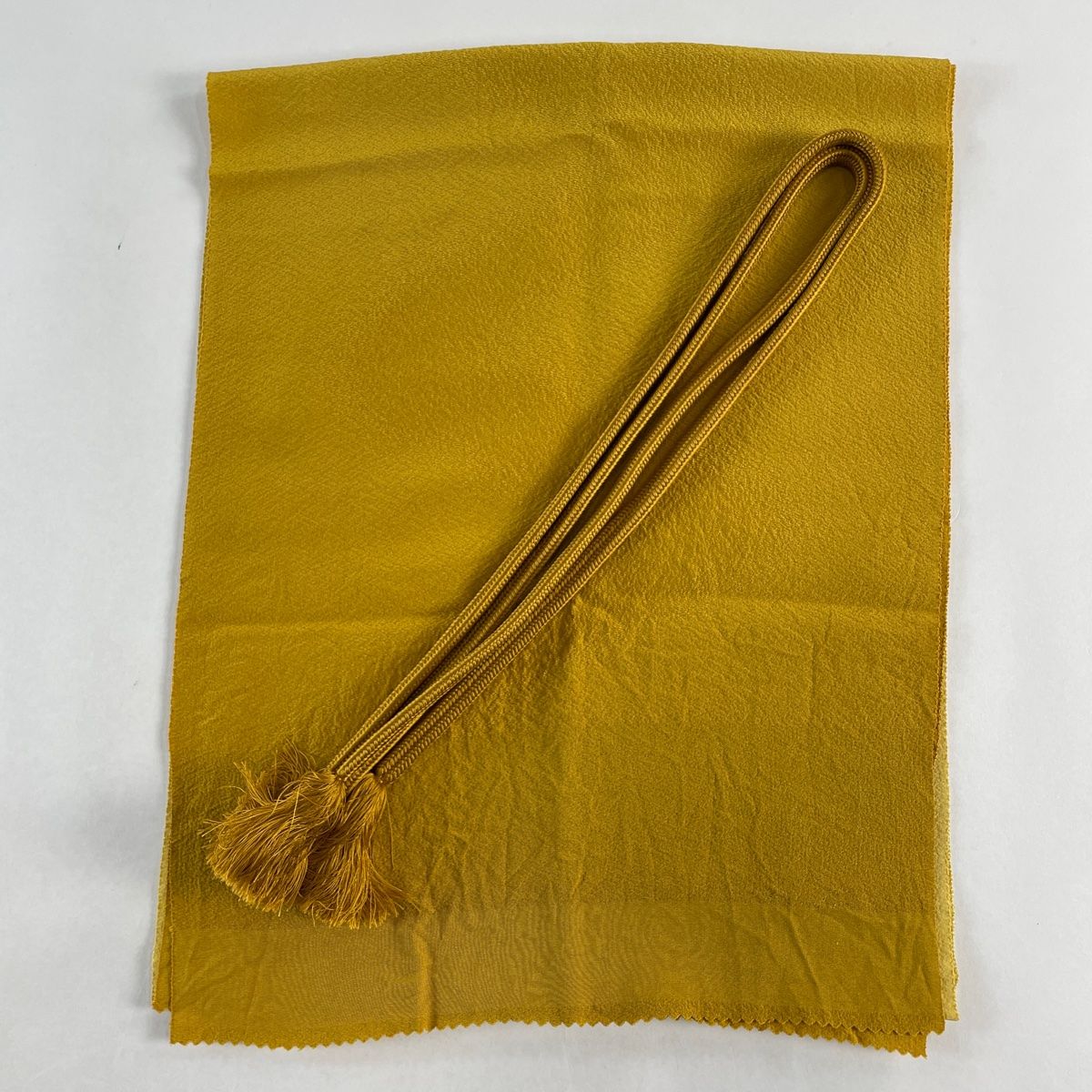 和装セット 優品 帯締め帯揚げ2点セット 染め分け 山吹茶色 正絹 和装小物