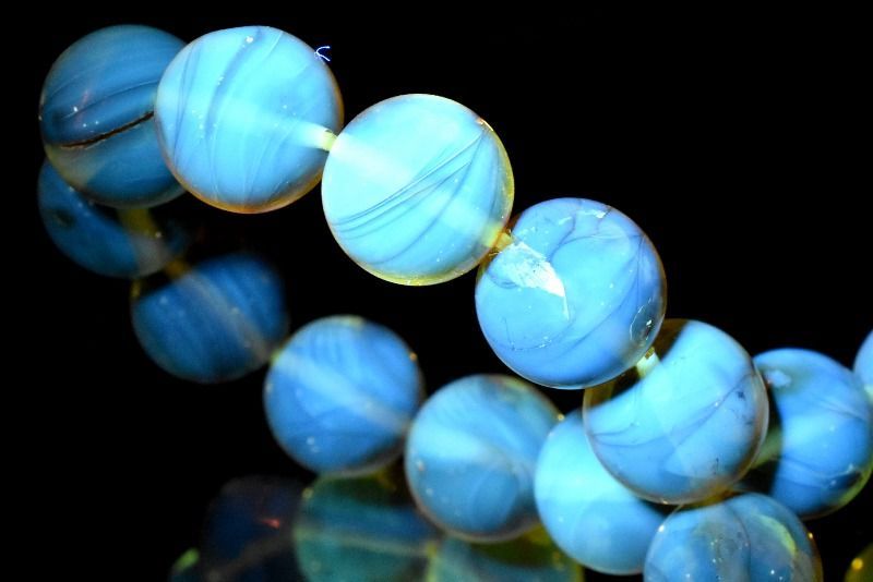 ブルーアンバー 虫入り琥珀 複数虫入り 希少 天然石 パワーストーン