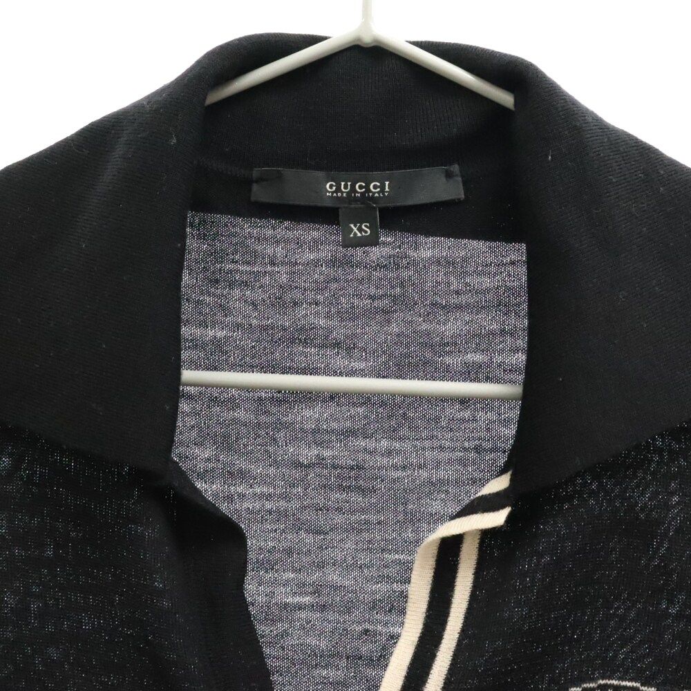 GUCCI (グッチ) エンブレムジャガードニットポロシャツ 164857