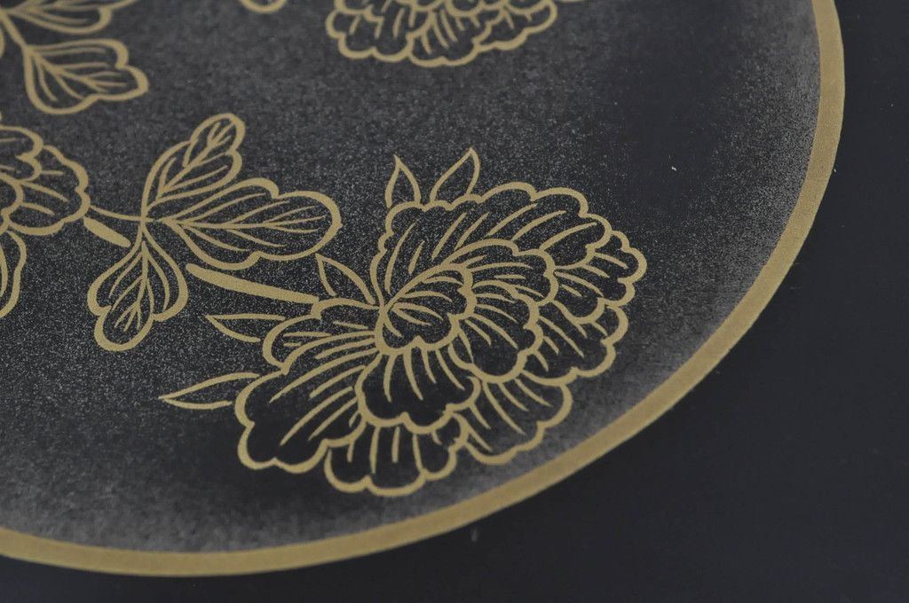 ☆事前問合せ必須☆ 座卓 中古 美品 特撰輪島塗り 在銘 沈金 ガラス天