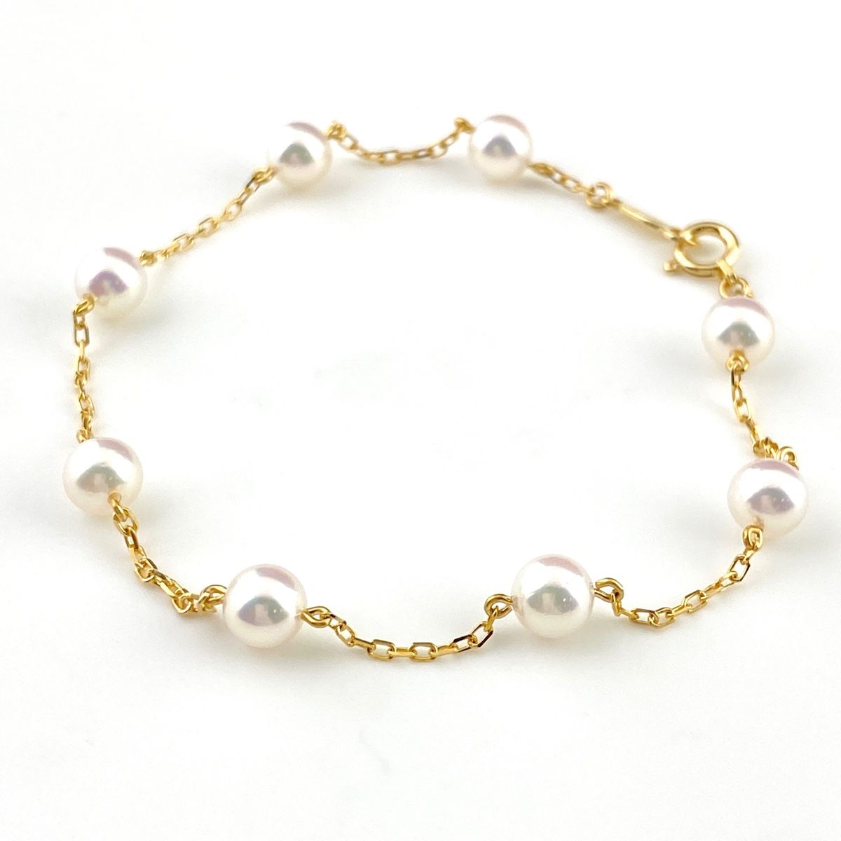ミキモト MIKIMOTO パール デザインブレスレット YG イエローゴールド 腕輪 真珠 ブレスレット K18 パール レディース