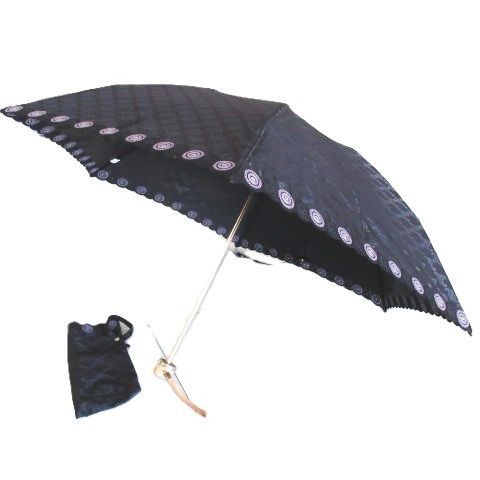 CELINE セリーヌ 折り畳み傘 ケース付き 雨天兼用 黒 ブラック