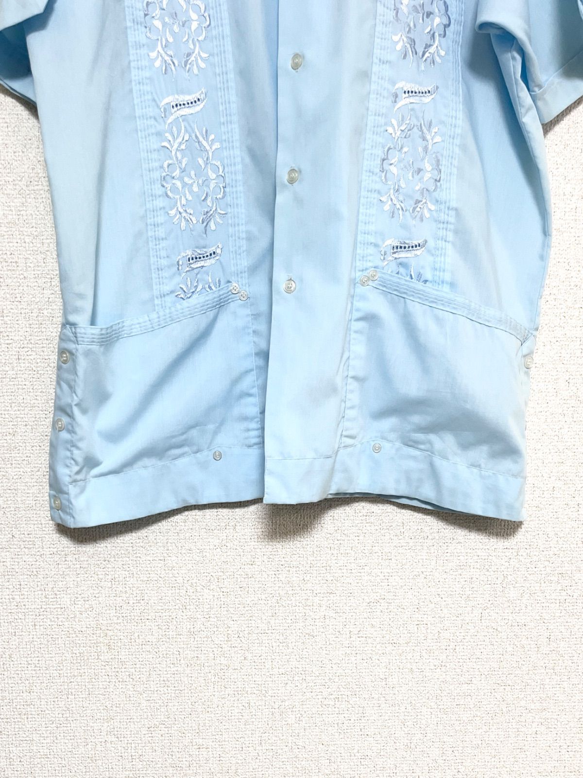 ROMANI】80s S/S キューバシャツ L オープンカラー 開襟 ロマーニ 