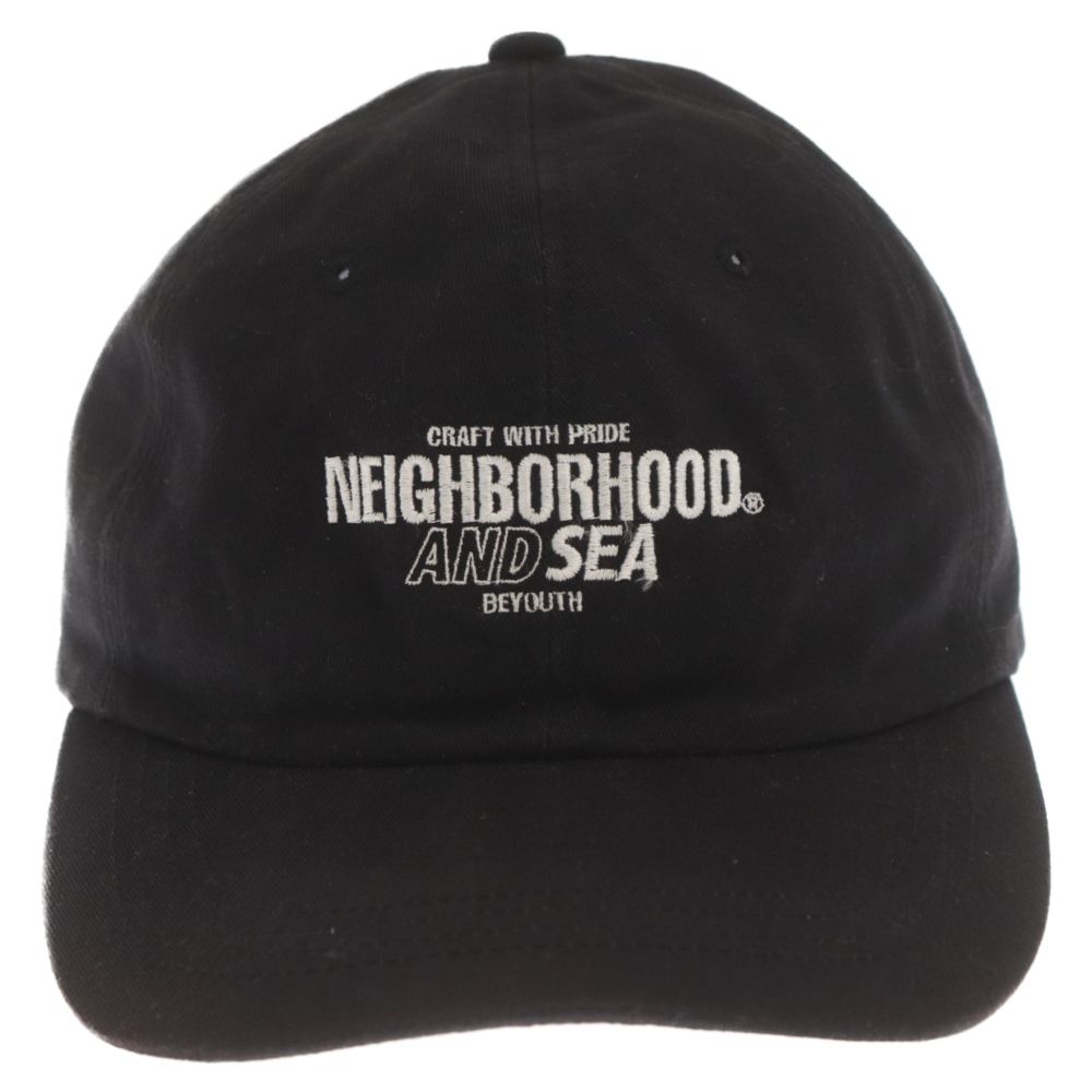 NEIGHBORHOOD (ネイバーフッド) 23SS ×WIND AND SEA DAD CAP ウィンダシー ロゴ刺繍キャップ 帽子 231YGWSN-HT01S ブラック