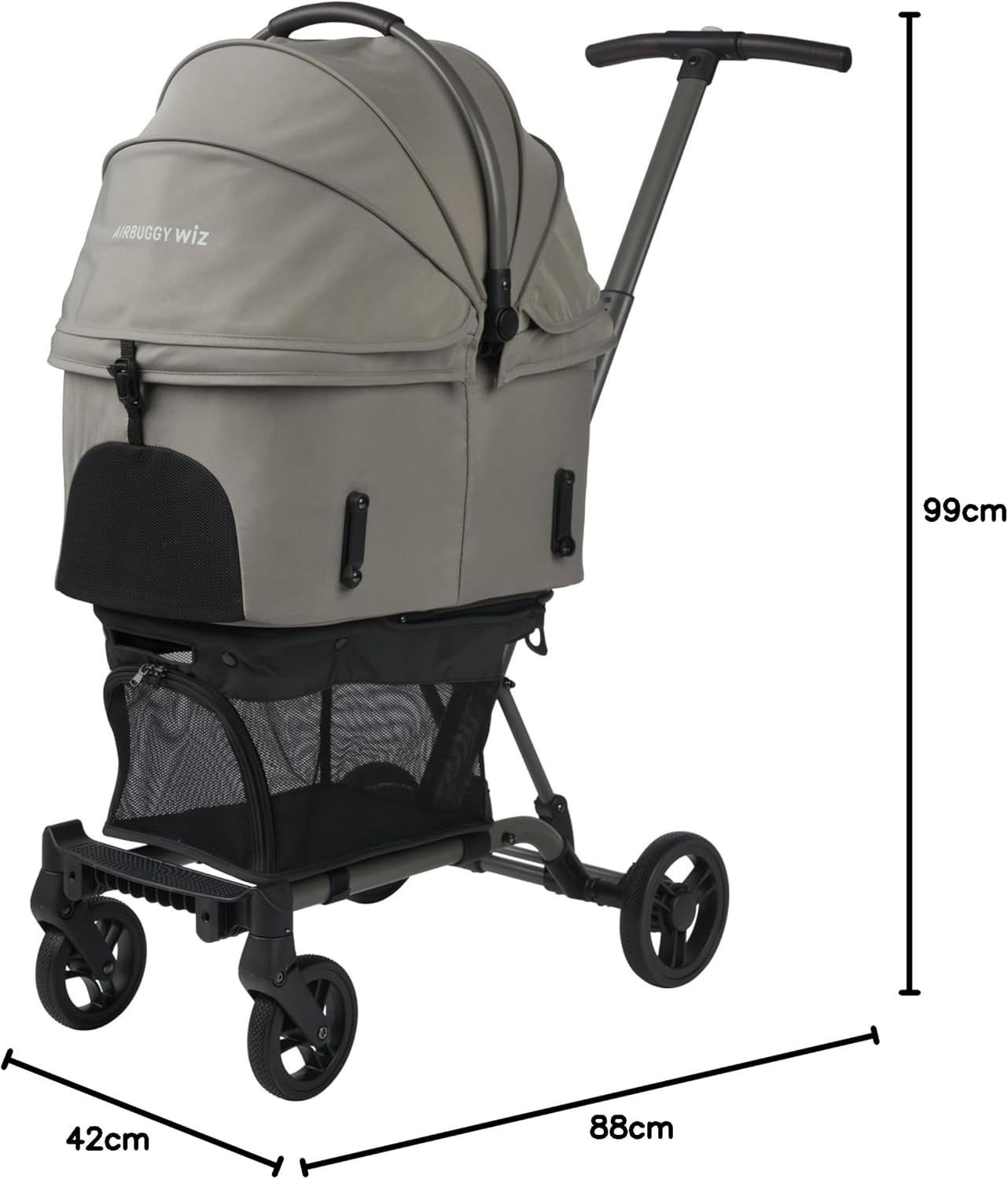 AIRBUGGY WIZ X エアバギー ウィズエックス ヴィンテージカーキ カーキ色 VINTAGE KHAKI 犬猫用 ペットカート バギー 折りたたみ 軽量 コンパクト 小型犬 中型犬 多頭飼い お出かけ 散歩 通院 旅行 おしゃれおる