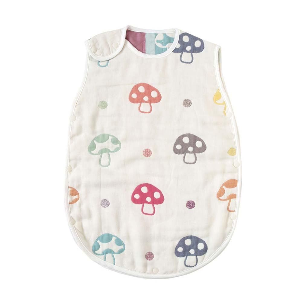 Size ベビー_Color champignon 10mois ディモワ - Hoppetta ふくふくガーゼ 6重ガーゼ ベビースリーパー コットン 新生児~3歳頃まで champignon 着丈58cm 7225