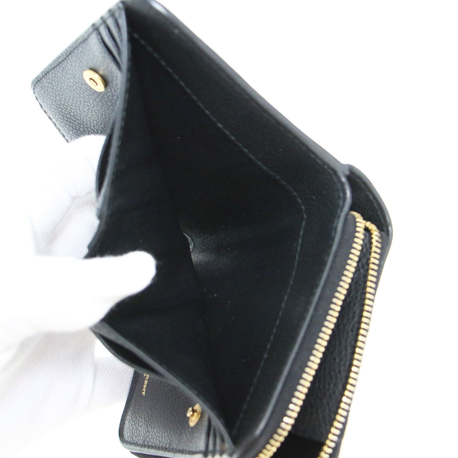 サンローランパリ L字 ファスナー ミニウォレット レザー ブラック 黒　箱あり SAINT LAURENT PARIS サンローラン パリ 財布 ブラック 黒