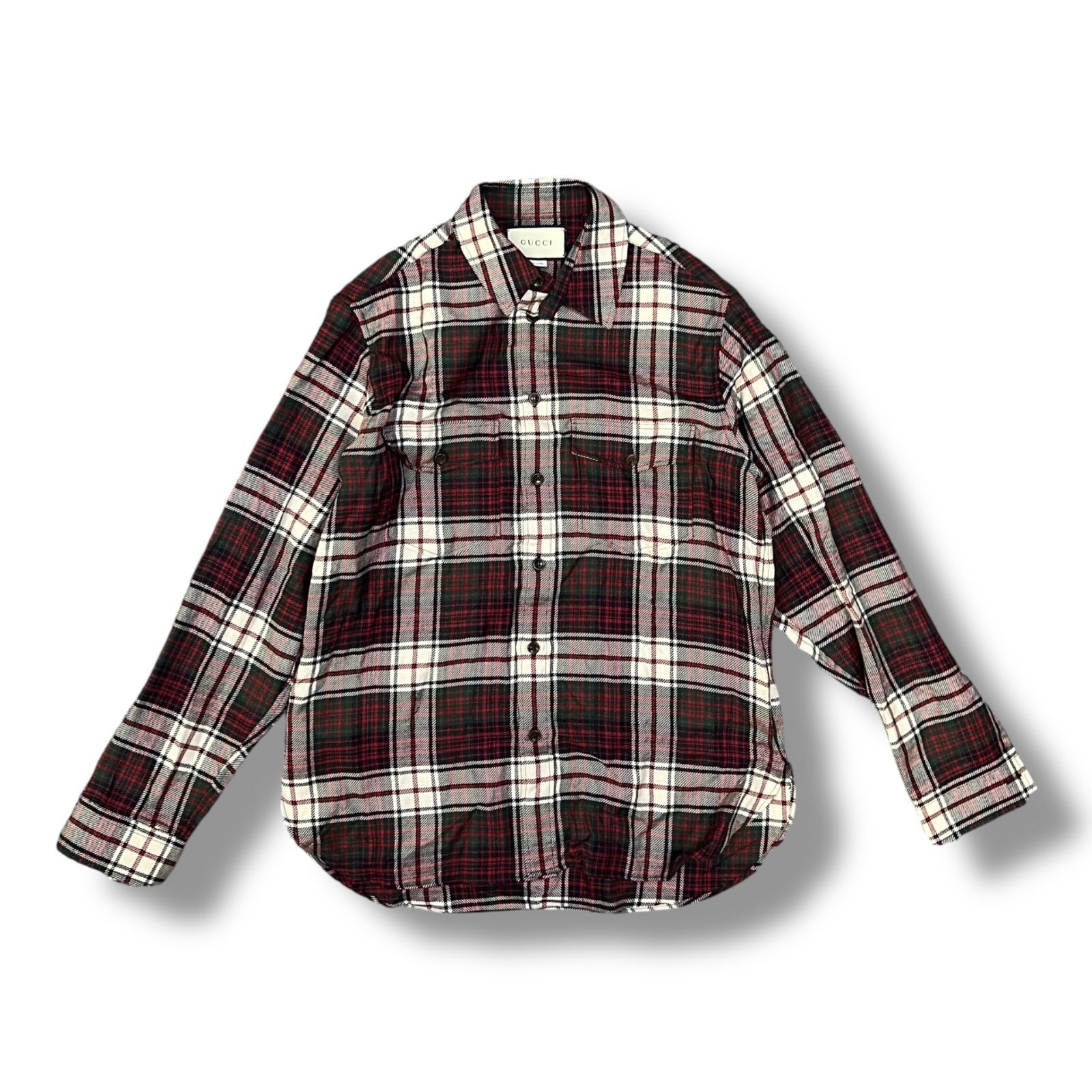 国内正規 GUCCI 18AW Back Embroidered Flannel Shirt バックエン