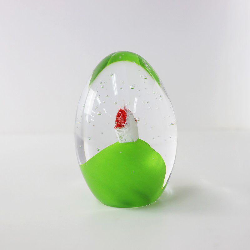 イイノナホ エッグクローバー ガラス置物