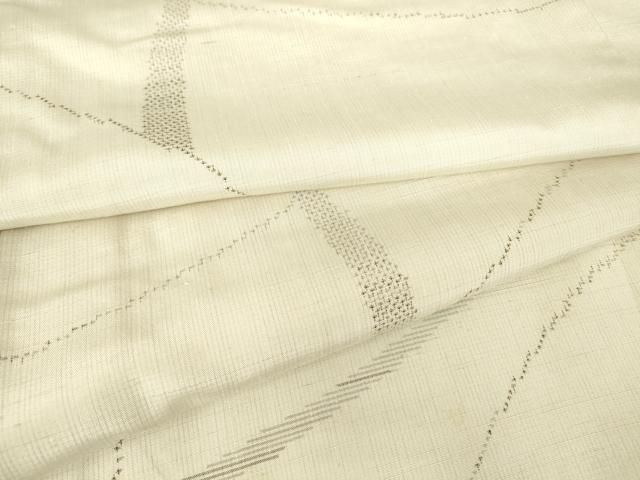 平和屋着物▽上質な紬 単衣 変わり斜線文 正絹 DAAT9483az