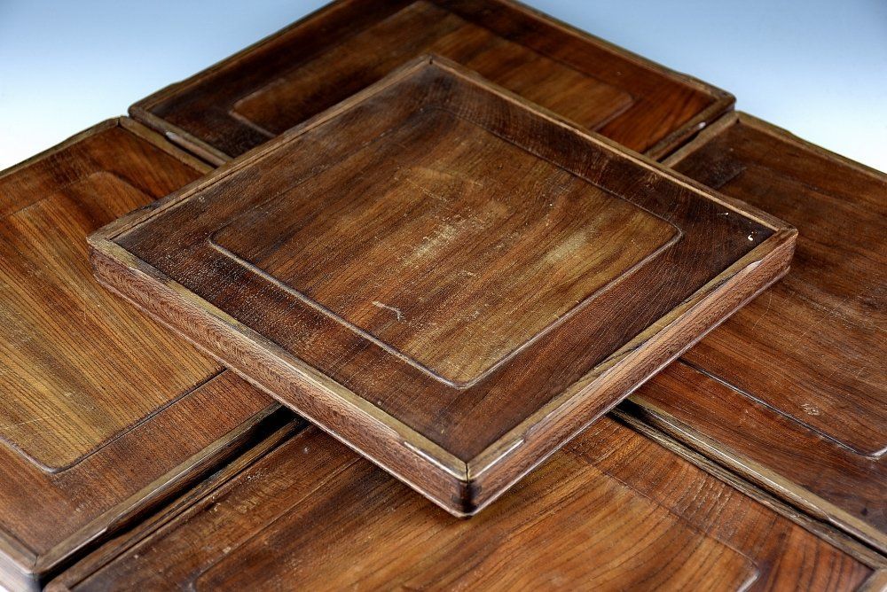 桑製四方盆 遠州流