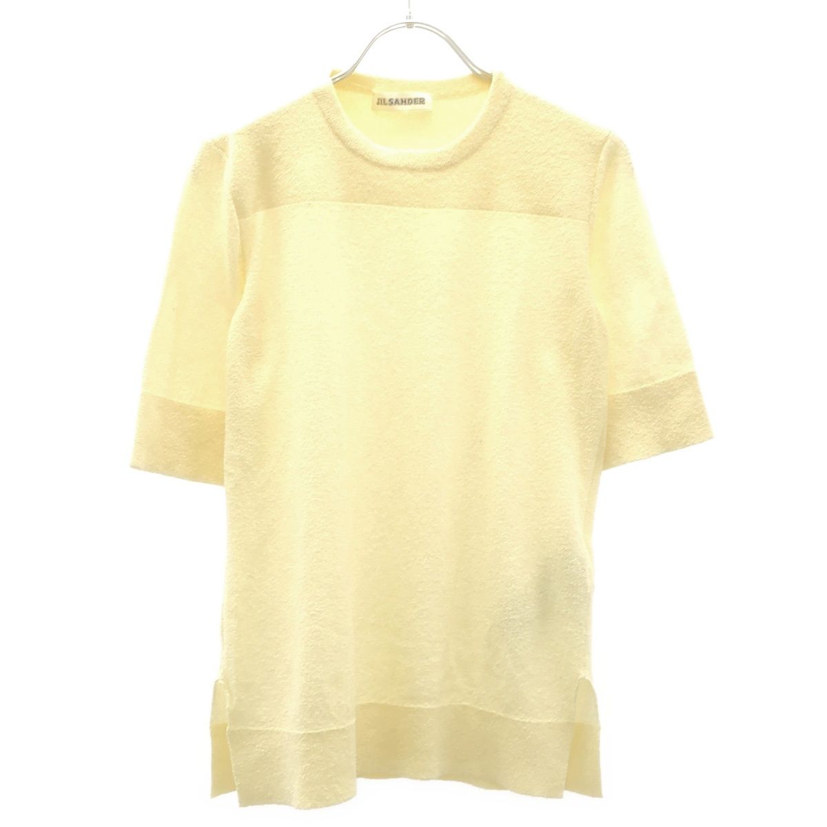 JIL SANDER ジルサンダー 23SS CN SL T-SHIRT パイルTシャツ J03GC0103 J15094 イエロー 34 JIL SANDER ジルサンダー 23SS CN SL T-SHIRT パイルTシャツ J03GC0103