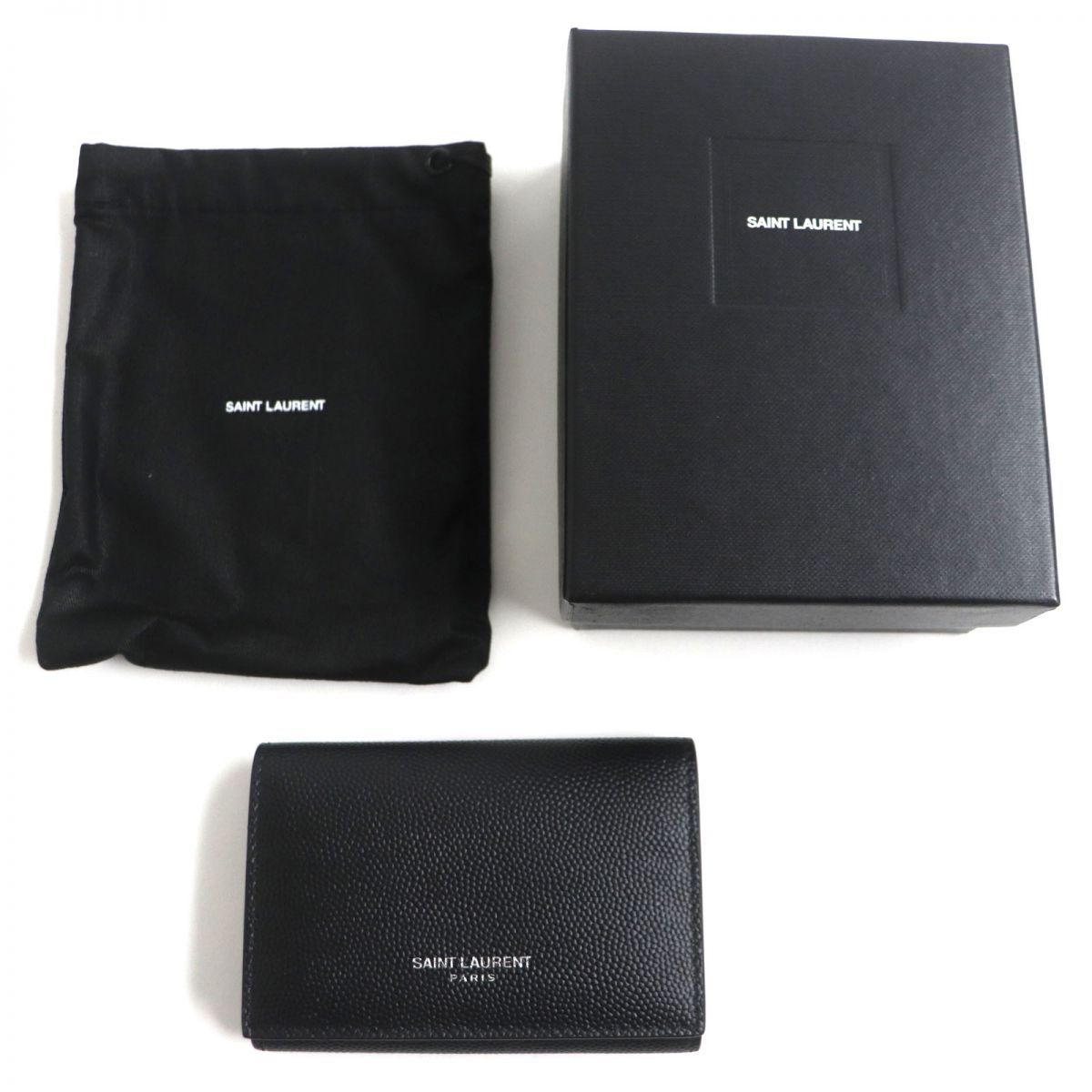 未使用品▽SAINT LAURENT PARIS サンローランパリ ロゴ入り 6連 レザー