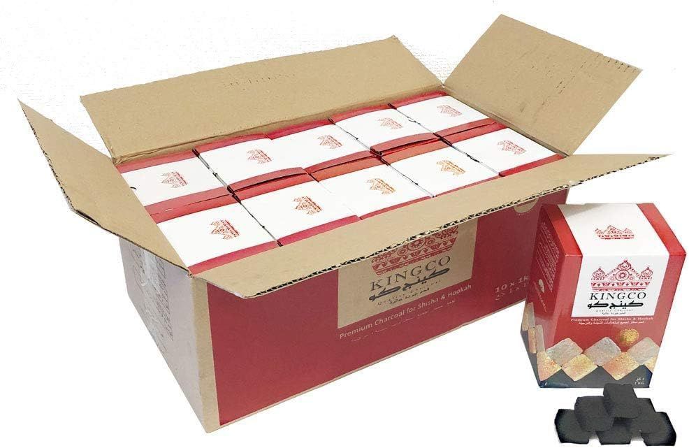 KINGCO 10kg フラットタイプ 1kg箱×10箱入り シーシャ用 炭 ココナツ炭