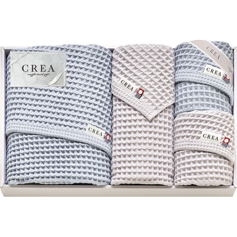 CREA×今治ワッフルソフト バスタオル-フェイスタオル3P CRW9800