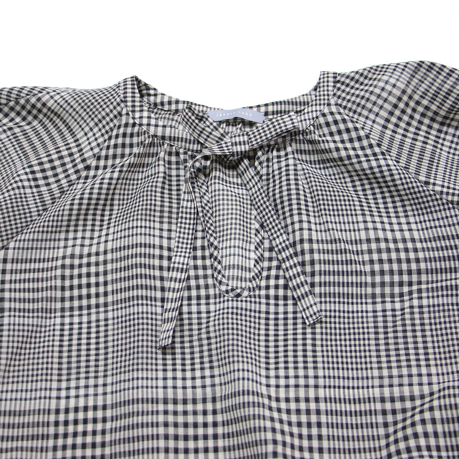 theory luxeセオリーリュクス チェックタイブラウス