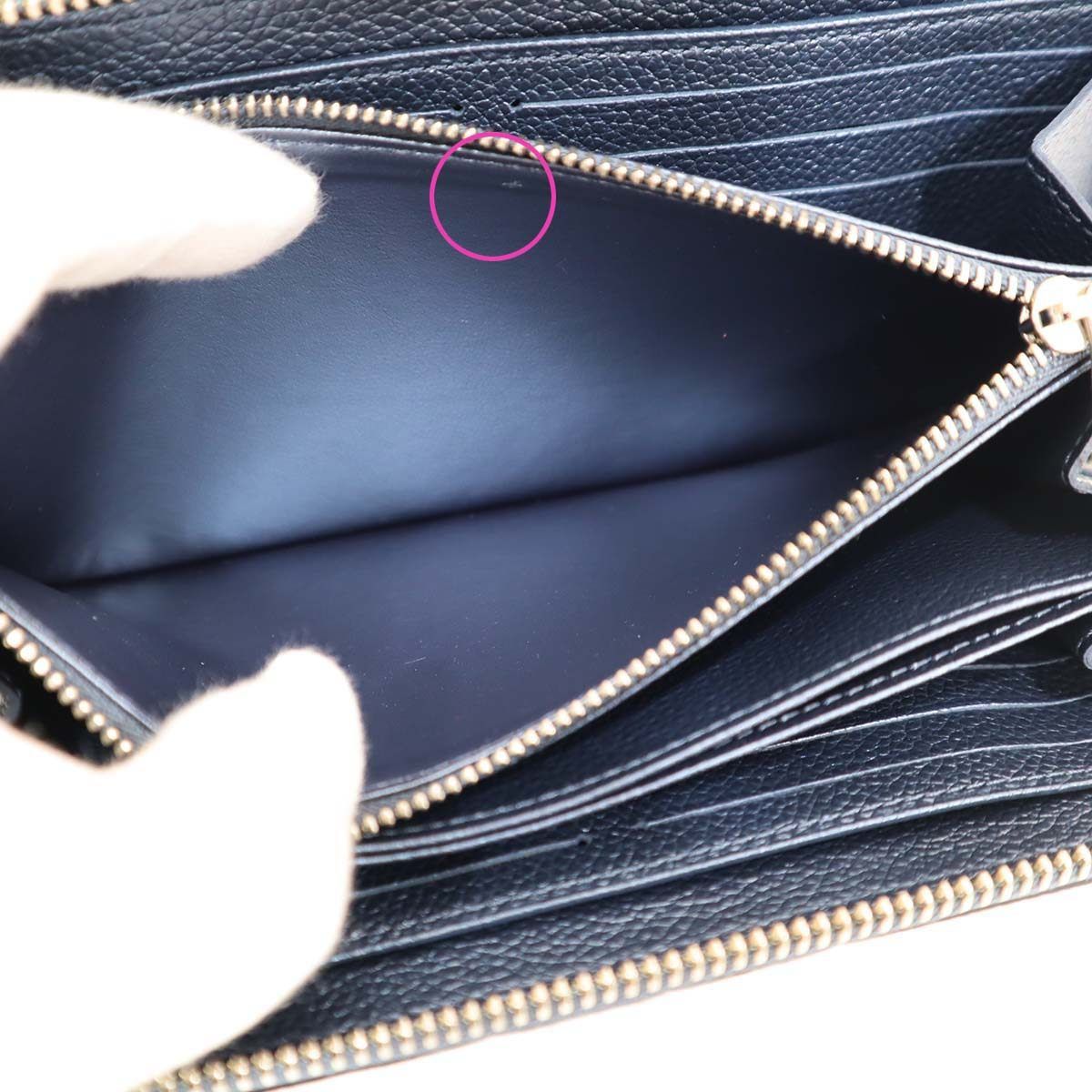 ルイヴィトン　長財布　エピ　ジッピーウォレット　ネイビー ルイヴィトンLOUISVUITTON エピ ジッピーウォレットネイビー&レッド