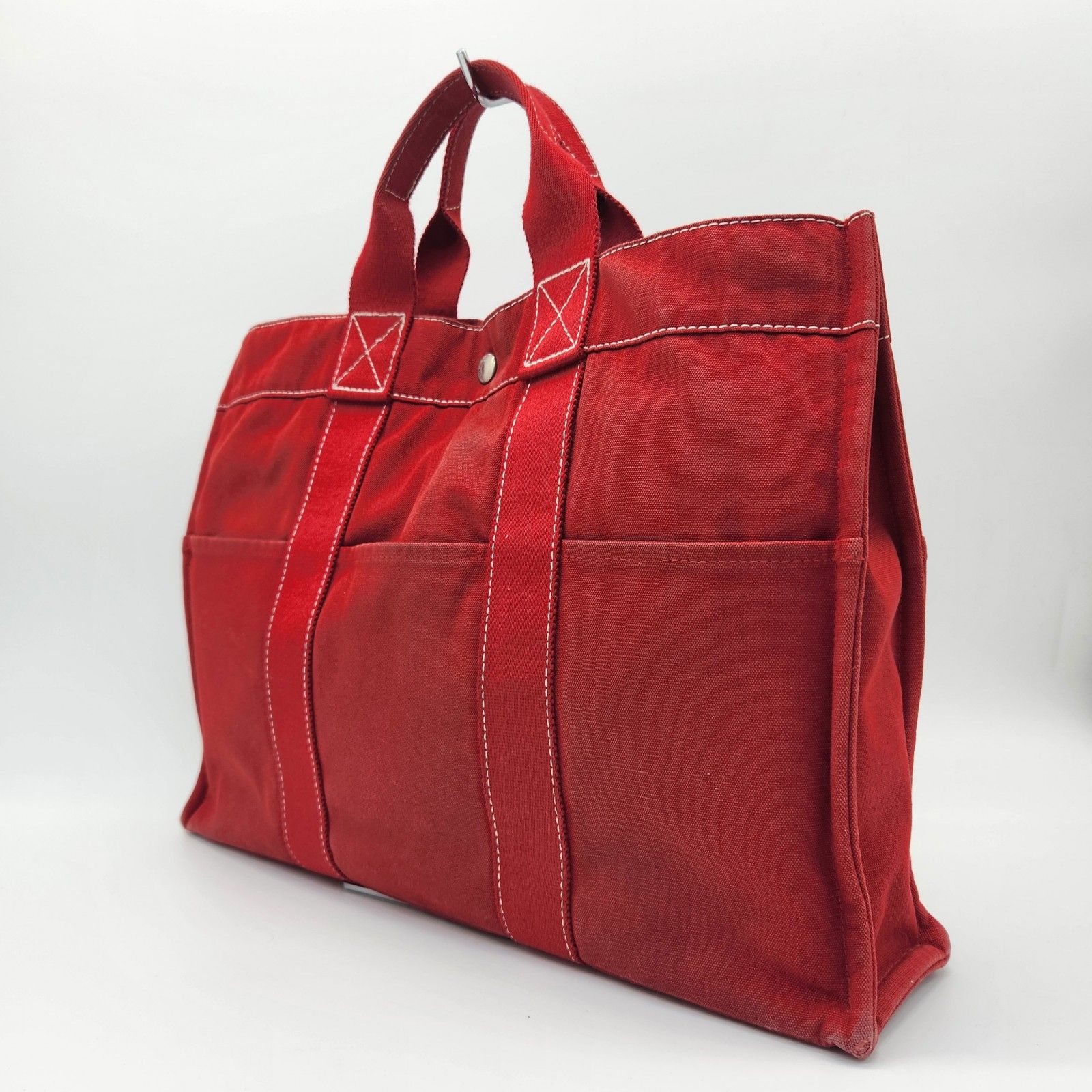 HERMES エルメス ドーヴィルMM トートバッグ 赤 レッド - メルカリ 