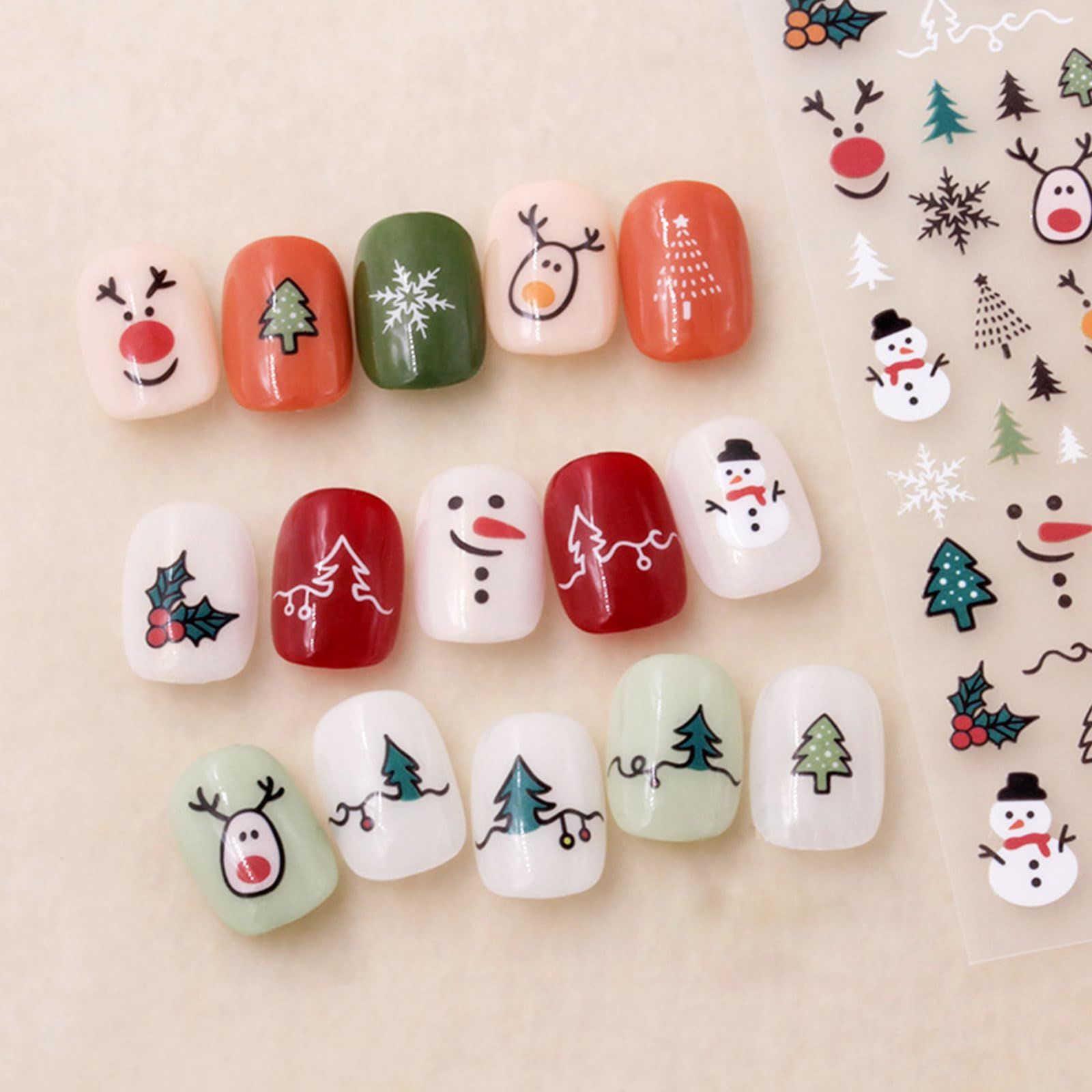 迅速発送】ネイルシール クリスマス 8枚セット 3D 可愛い おしゃれ