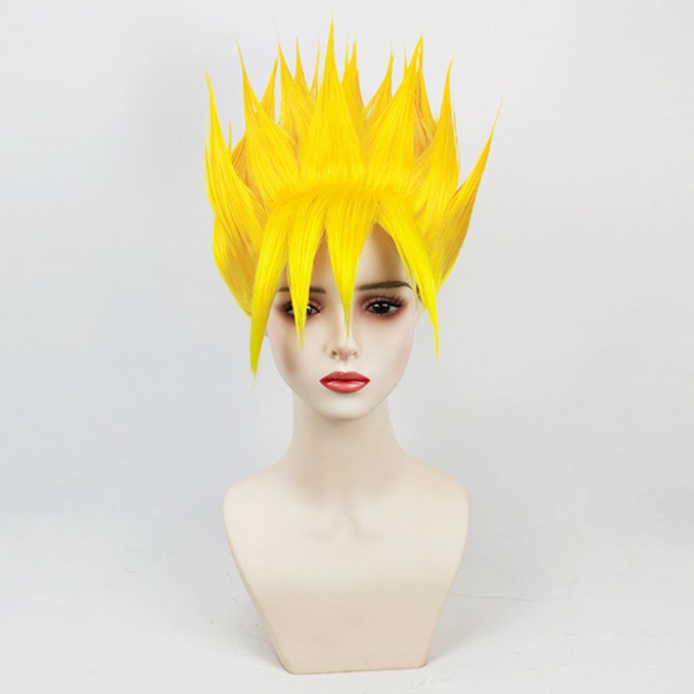 受注品】コスプレ耐熱ウィッグ イエロー オールバック 立上げ ウィッグ
