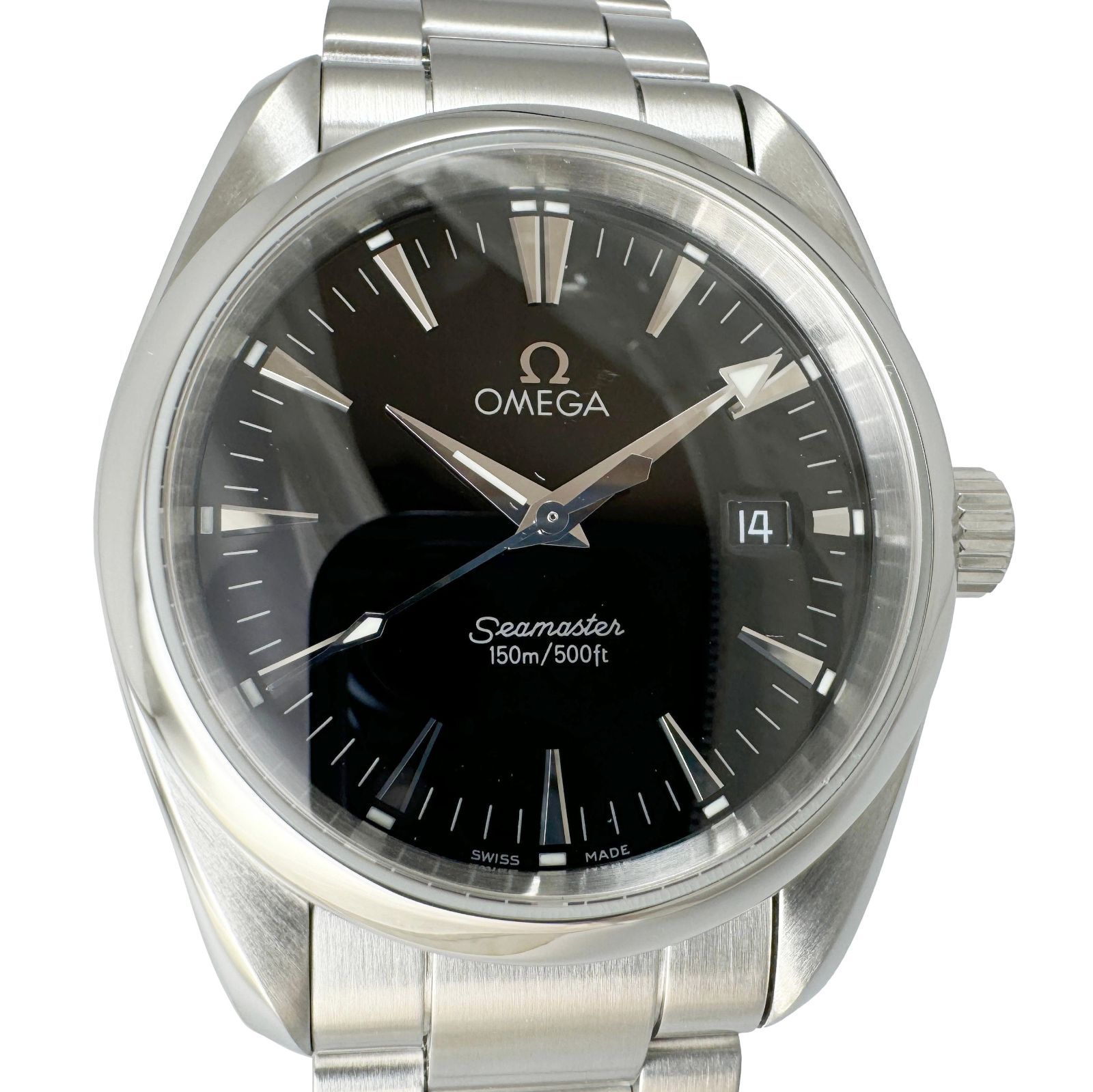 OMEGA オメガ シーマスター アクアテラ 2518.50 メンズ 腕時計 ボーイズ クオーツ 黒文字盤 外装仕上げ AAランク