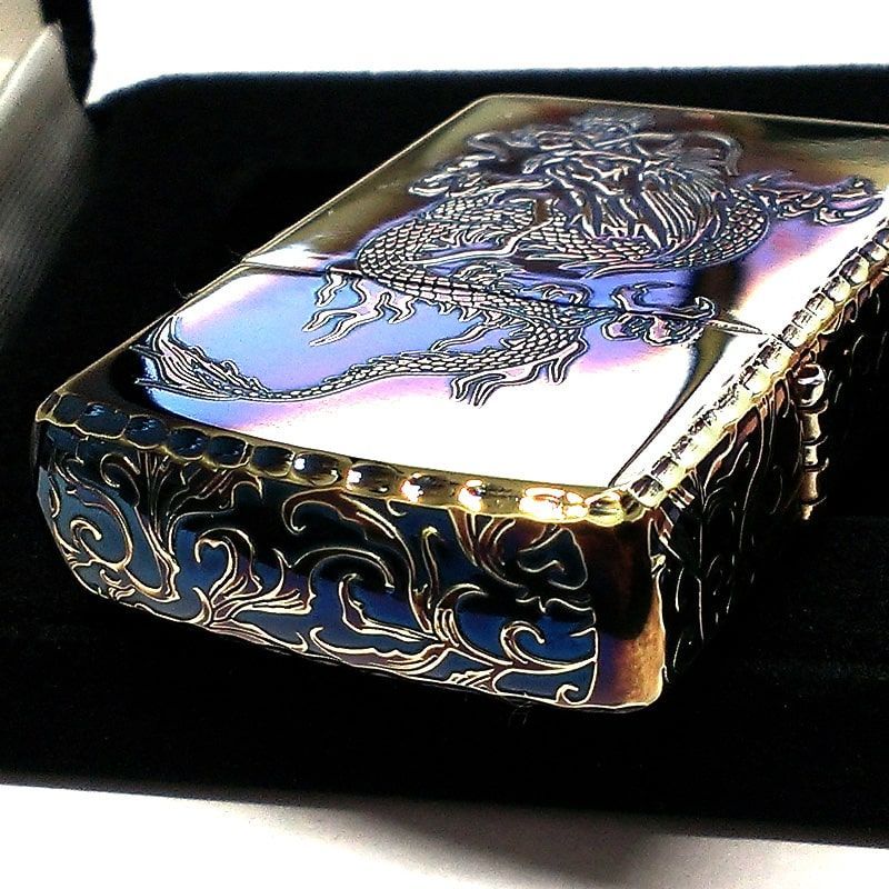 ZIPPO アーマー 唐草 龍 ジッポ ライター ドラゴン 5面彫刻