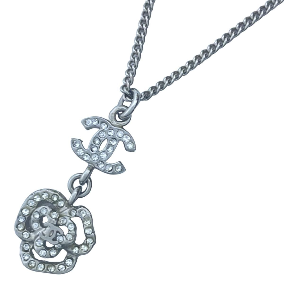 CHANEL シャネル ネックレス ココマーク シルバー×クリア
