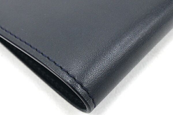 ダンヒル 二つ折り財布 18F2320 ダークネイビー レザー 中古 コンパクトウォレット 財布 黒 ロゴ メンズ 男性 ダンヒル 二つ折り 財布 ネイビー 18F2320DK059R 美品 レザー 中古