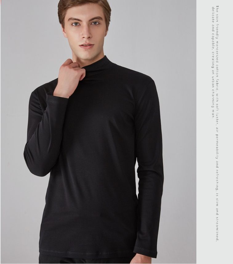 Tシャツ メンズ ハイネックTシャツ モックネック ゴルフウェア ハイネック 長袖トップス カットソー ロングtシャツ インナー 肌着 スポーツ ゴルフtシャツ シンプル 春秋 父の日 敬老の日 ADOL370