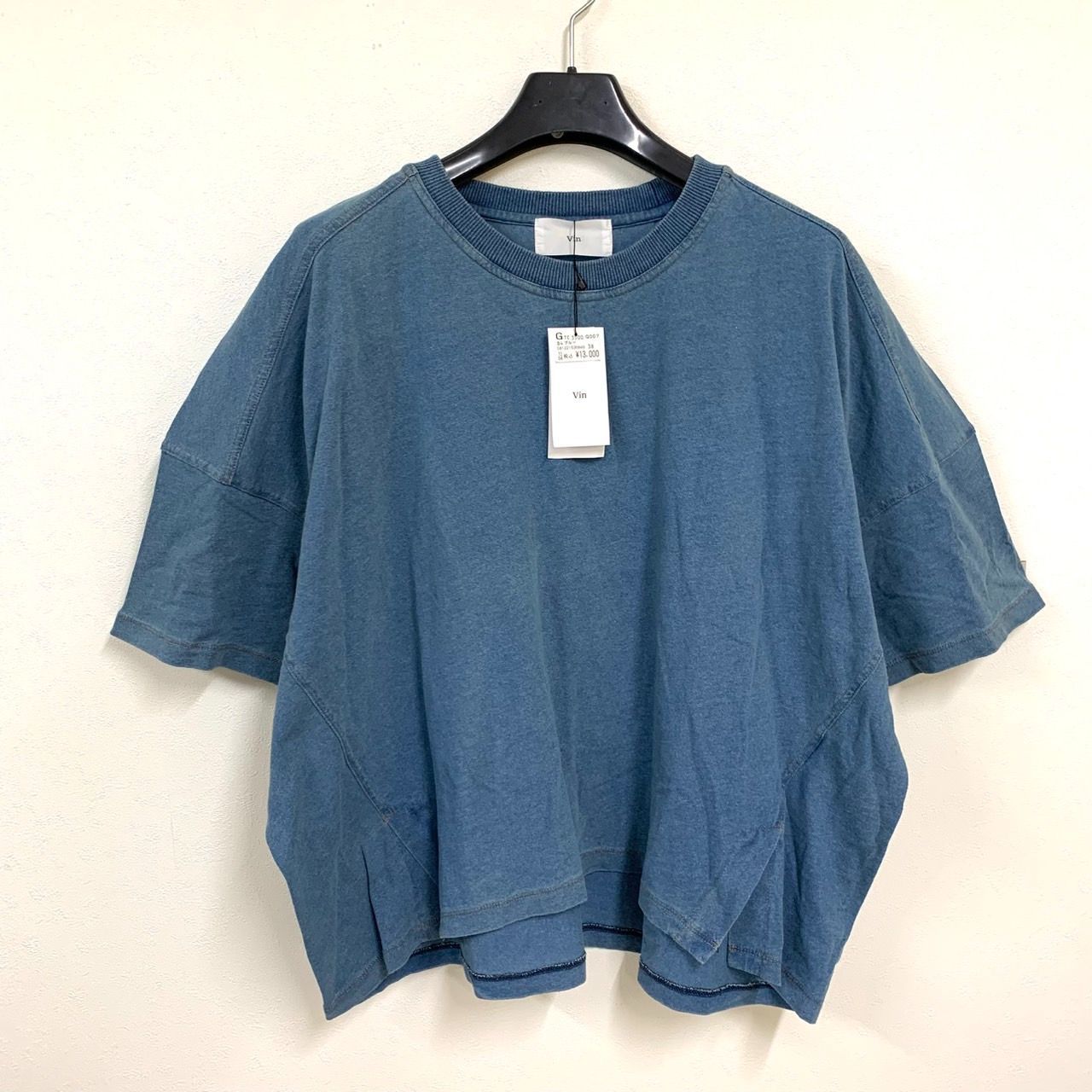 Vin】ヴァン/デニム風染めカットソー/9号/ブルー/未使用品