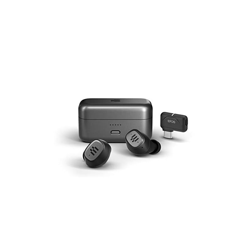EPOS GTW 270 Hybrid ワイヤレス ゲーミング イヤホン Bluetoothワイヤレス - USB-C-ドングル ノイズ低減効果の密閉型 デュアルマイク 人間工学に基づいたフィット感 防水規格IPX 5 持ち運び 充電ケース 20時間連