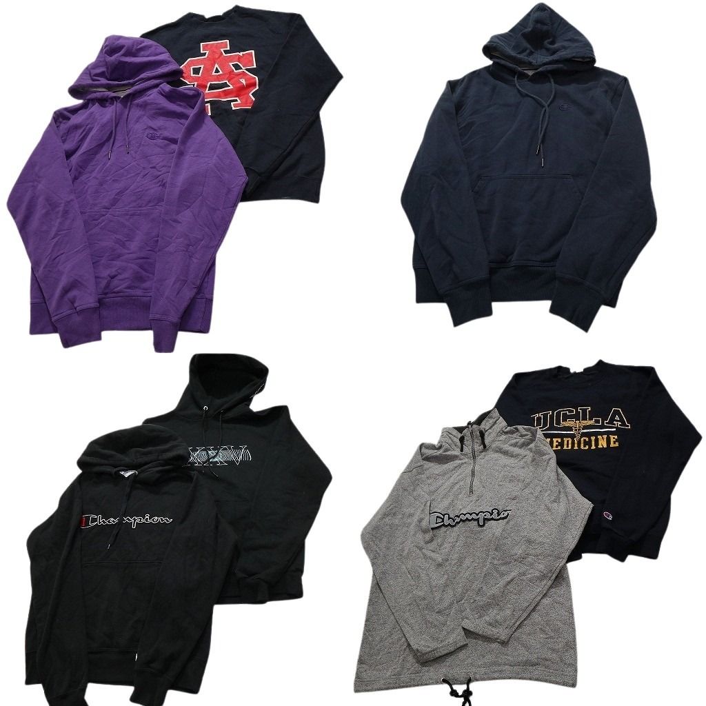 古着卸 まとめ売り チャンピオン Champion スウェット 7枚セット メンズ S フーディー ハーフジップ カレッジ風 古着 NC3927