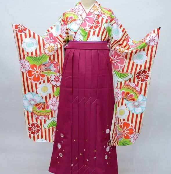 着物袴セット ジュニア用 145～154cm 小町 半衿は白地 NO26076 自社