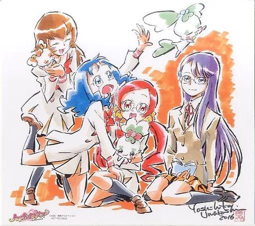 紙製品 キャラクター 集合 馬越嘉彦イラスト色紙 ハートキャッチプリキュア! Blu-ray BOX Vol.1＆Vol.2 連動 特典