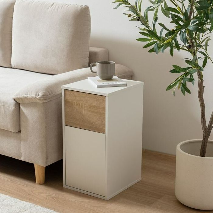 ゴミ箱 幅26 15L スイング式 スリム ナチュラル ダストボックス 袋隠せる 省スペース サイドテーブル おしゃれ シンプル モダン リビング ダイニング キッチン ワンルーム 一人暮らし 2色