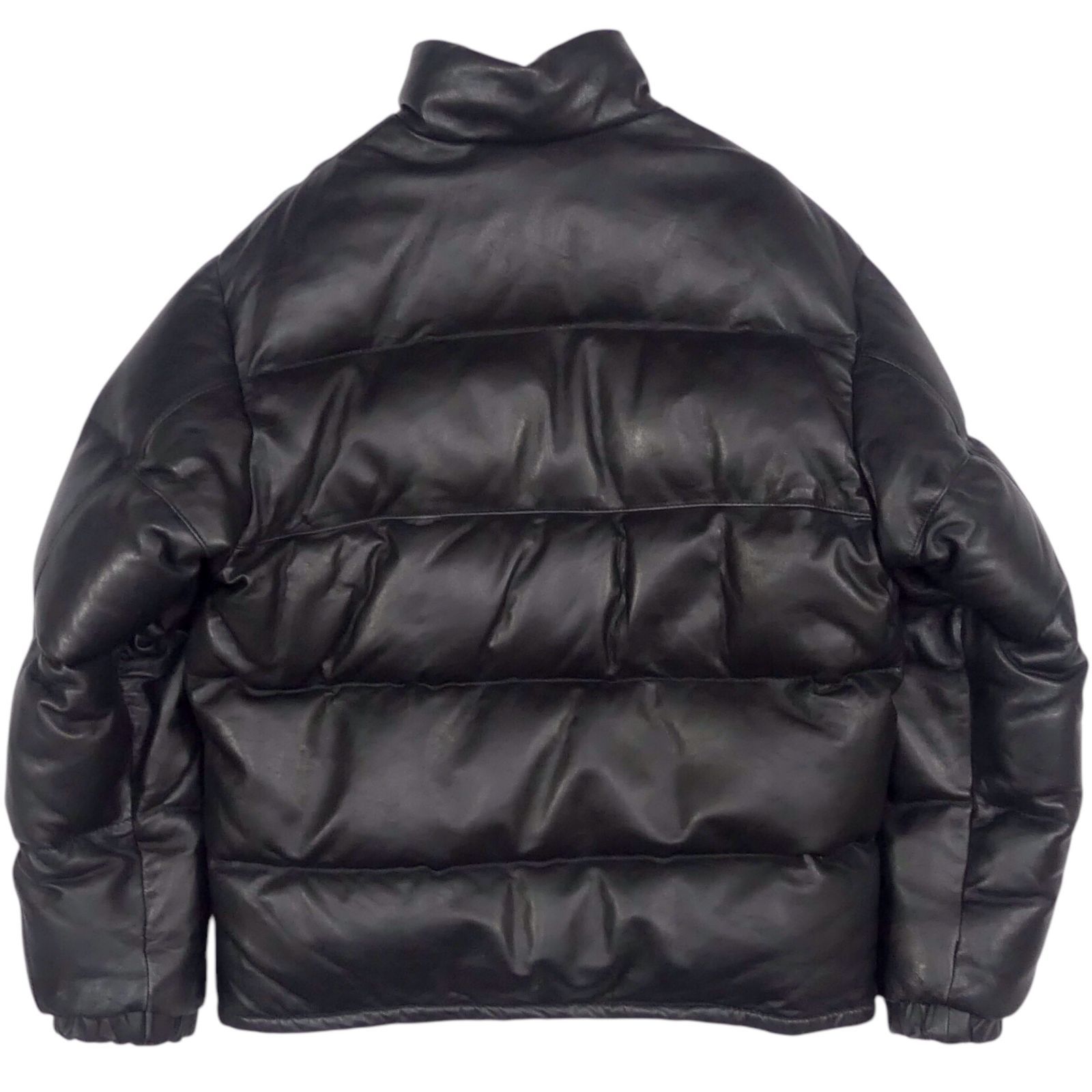 アメリカ製 Schott ショット ダウンジャケット M レザー 38 黒 レザー 